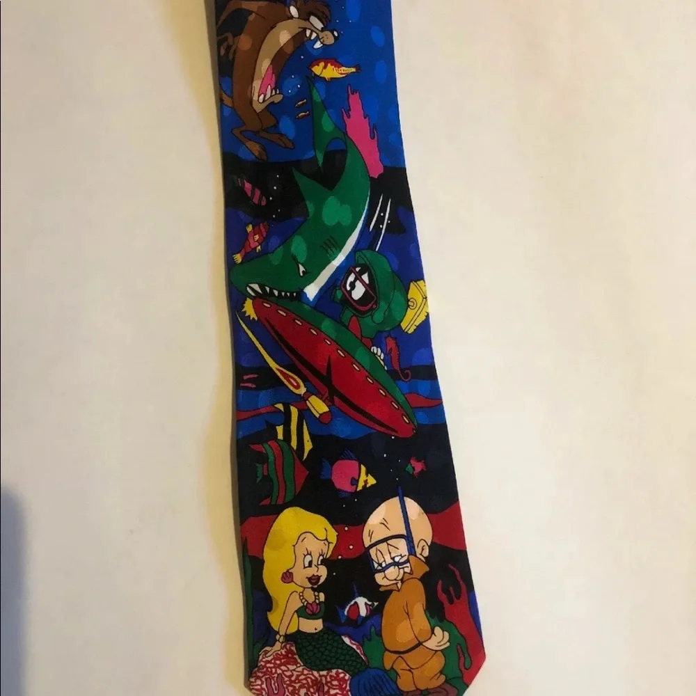 LOONEY TUNES Elmer Fudd 100% Silk Neck Tie $59 NWOT